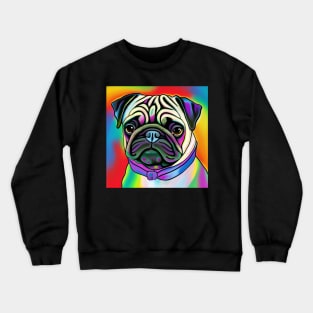 Pug Dog Rainbow Painting Crewneck Sweatshirt